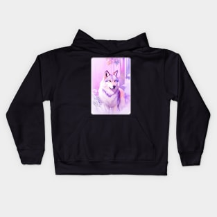 Wolf Watercolor Portrait 2 Kids Hoodie